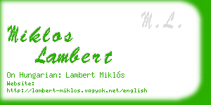 miklos lambert business card